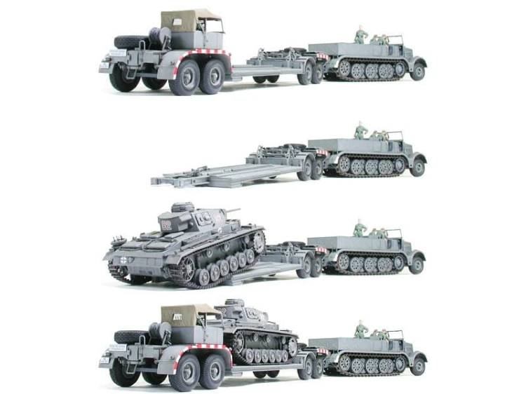 Ciągnik półgąsienicowy FAMO & przyczepa Sd.Ah.116 35246 Tamiya