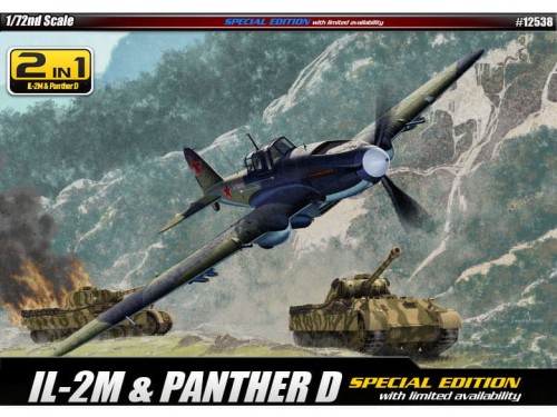 Samolot Ilyushin Ił-2 i czołg Panther D 12538 Academy