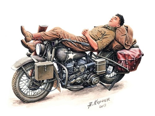 Motocykl wojskowy Harley Davidson WLA 750 35176 MiniArt