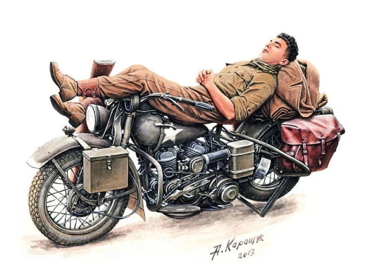 Motocykl wojskowy Harley Davidson WLA 750 35176 MiniArt