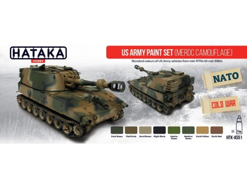 Zestaw farb akrylowych US Army kamuflaż MERDC HTK-AS51 Hataka