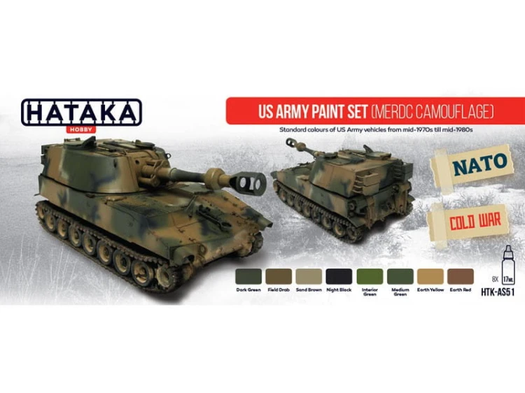 Zestaw farb akrylowych US Army kamuflaż MERDC HTK-AS51 Hataka