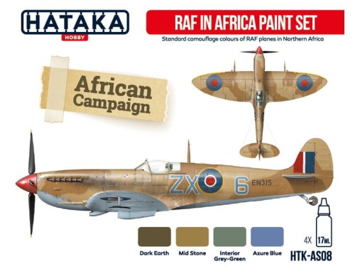 Zestaw farb akrylowych RAF w Afryce HTK-AS08 Hataka