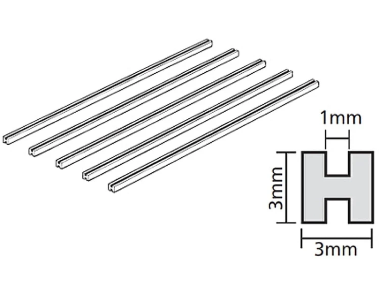 Profil plastikowy biały kształtownik dwuteownik H 70201 Tamiya
