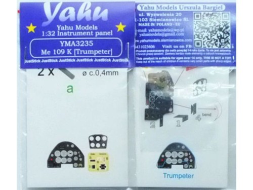 Fototrawiona tablica do Me 109 K YMA3235 Yahu