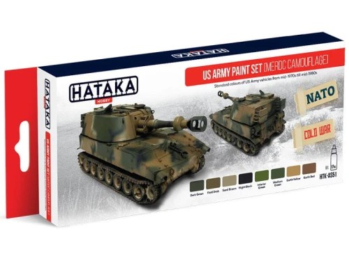 Zestaw farb akrylowych US Army kamuflaż MERDC HTK-AS51 Hataka