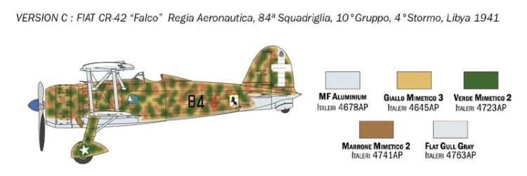 Samolot Fiat CR.42 Falco 1437 Italeri