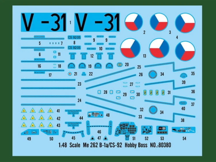 Samolot Messerschmitt Me 262 B-1a/CS-92 80380 Hobby Boss