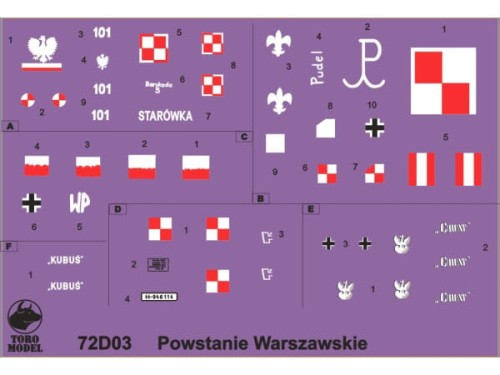 Kalkomania pojazdy Powstania Warszawskiego 72D03 Toro