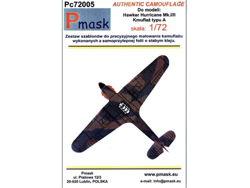 Maski Hurricane Mk.I/II kamuflaż A Pc72005 Pmask