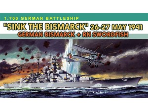 Okręt pancernik Bismarck i samolot Swordfish