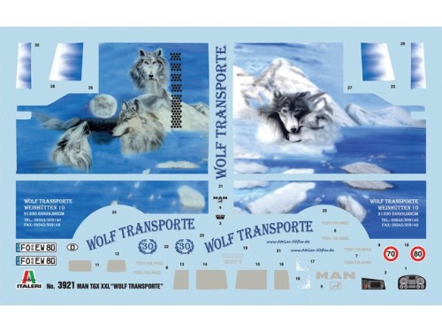 MAN TGX XXL Wolf Transporte 3921 Italeri