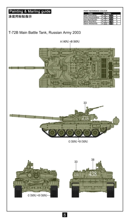 Czołg T-72B/B1 UA72006 Modelcollect