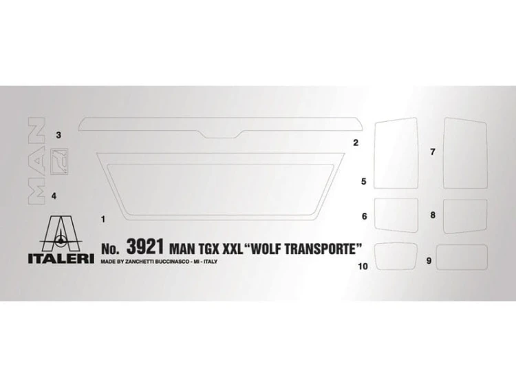 MAN TGX XXL Wolf Transporte 3921 Italeri
