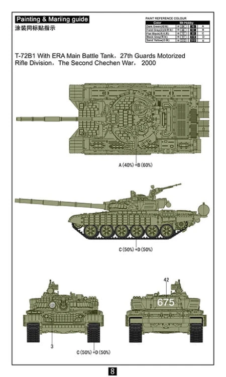 Czołg T-72B1 UA72011 Modelcollect