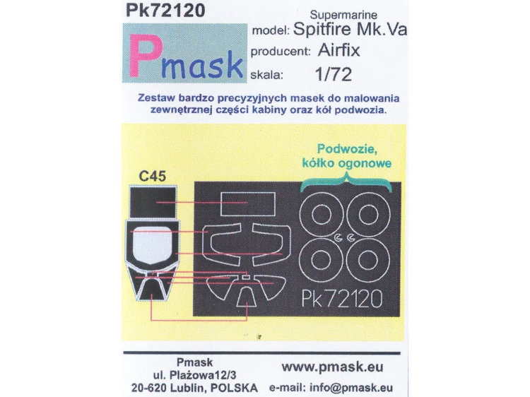 Maski do Spitfire Mk.Va Pk72120 Pmask