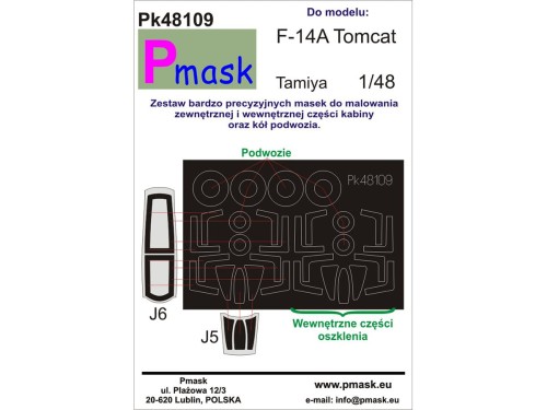 Maski do samolotu F-14a Tomcat Pk48109 Pmask