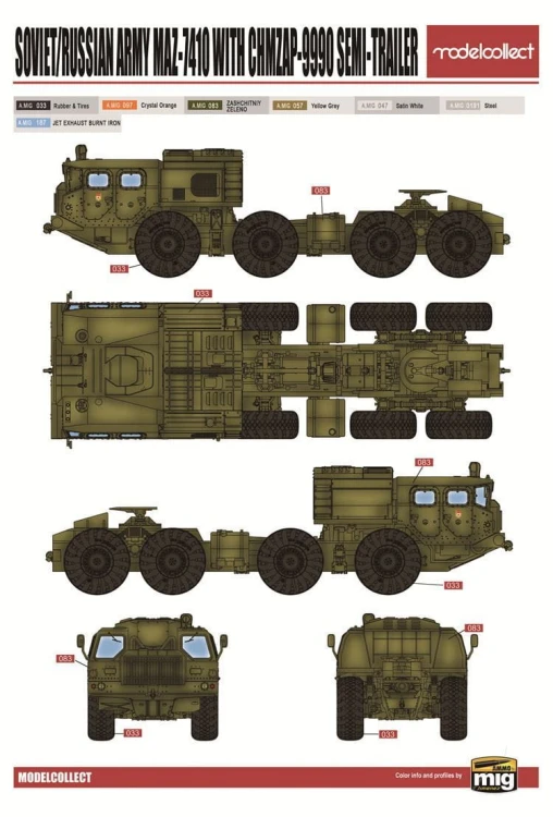 Ciężarówka MAZ-7410 z ChMZAP-9990 UA72153 Modelcollect