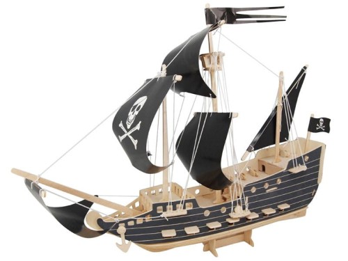 Okręt statek piracki składanka drewniana P217