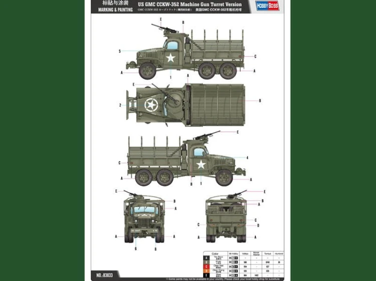 Samochód ciężarowy GMC CCKW-352 83833 Hobby Boss
