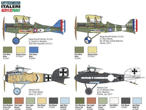 Samolot S.E.5a i Albatros D.III 2 1374 Italeri