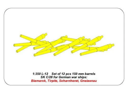 12 luf 150mm do Bismarck i Tirpitz 350L12 Aber