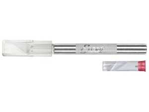 Nożyk modelarski sześć ostrzy w tubie