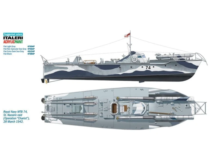 Kuter ścigacz torpedowy Vosper MTB 74 5619 Italeri