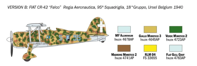 Samolot Fiat CR.42 Falco 1437 Italeri