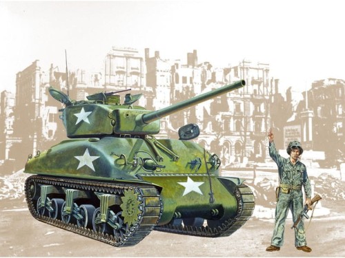 Czołg M4A1 Sherman 0225 Italeri