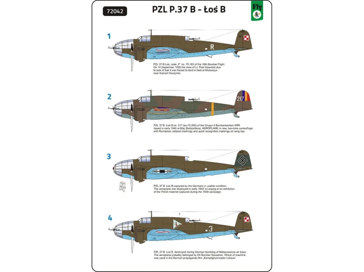 Samolot PZL.37B Łoś 72042 Fly