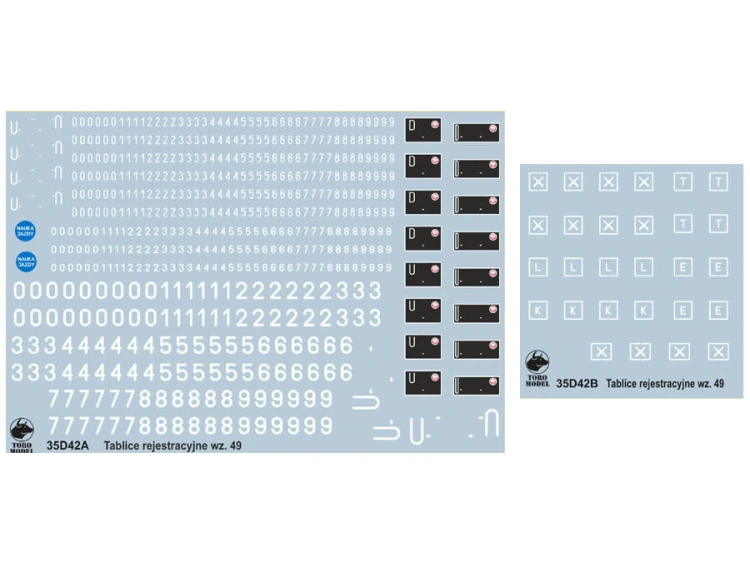 Kalkomania tablice rejestracyjne wz.46 35D42