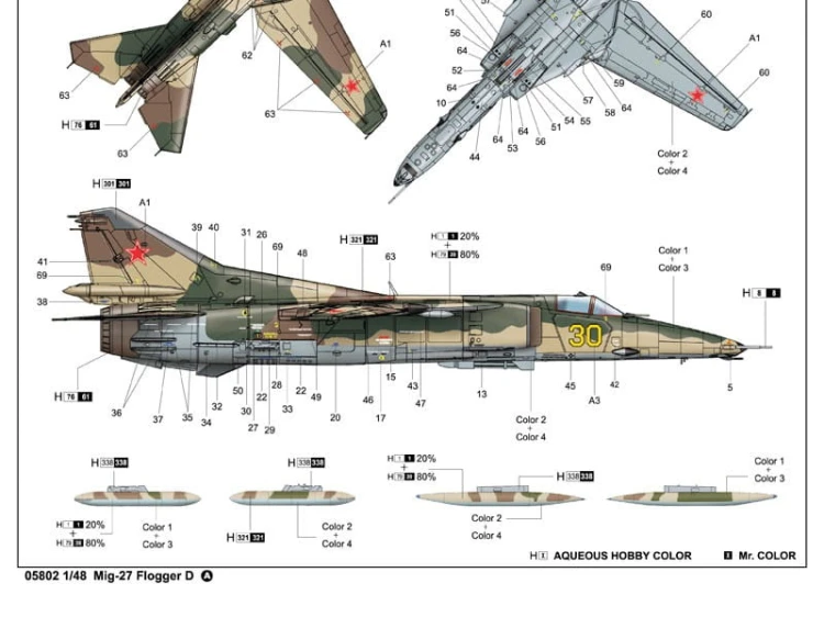 Samolot Mikoyan MiG-27 Flogger D 05802 Trumpeter