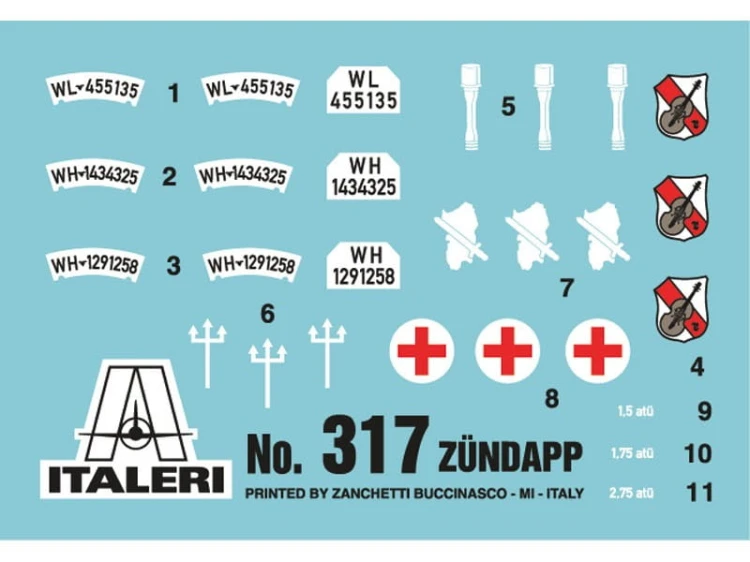 Motocykl Zundapp KS 750 z wózkiem bocznym 0317 Italeri