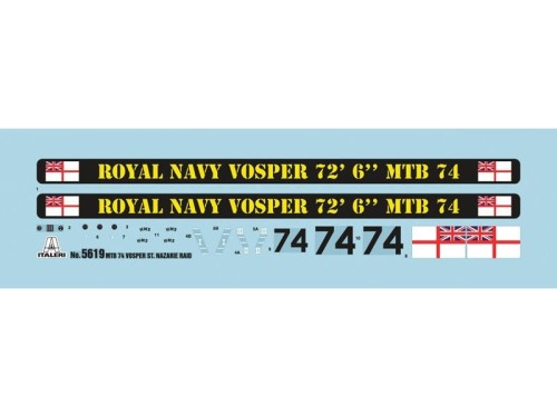 Kuter ścigacz torpedowy Vosper MTB 74 5619 Italeri