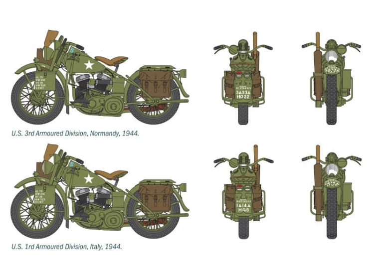 Motocykl wojskowy Harley Davidson WLA 750 0322 Italeri