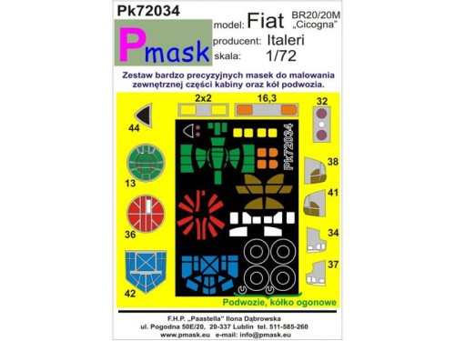 Maski do samolotu Fiat BR20/20M Cicogna Pk72034 Pmask