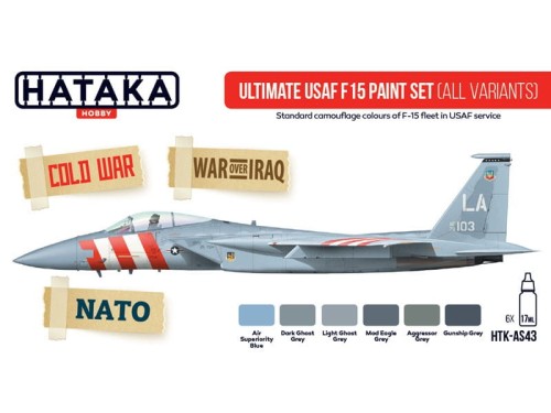 Zestaw farb akrylowych myśliwiec F-15 USAF HTK-AS43 Hataka
