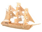 Żaglowiec składanka drewniana P049