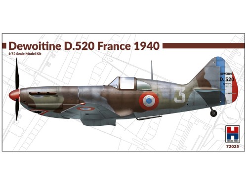 Samolot Dewoitine D.520 France 1940 72025 Hobby 2000
