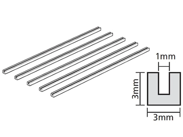 Profil plastikowy biały kształtownik ceownik U 70202 Tamiya