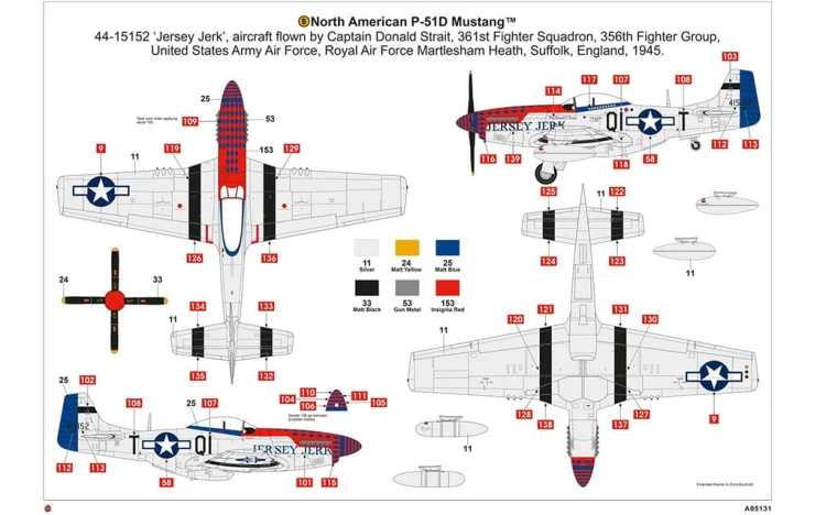 Samolot North American P-51D Mustang A05131 Airfix