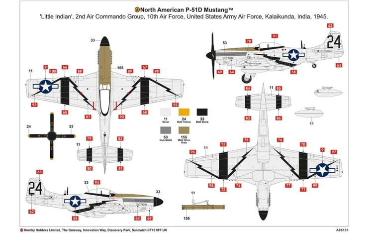 Samolot North American P-51D Mustang A05131 Airfix