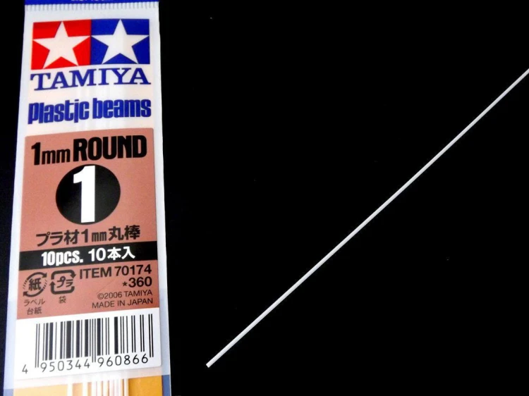 Plastikowy styrenowy okrągły pręt 1mm 70174 Tamiya