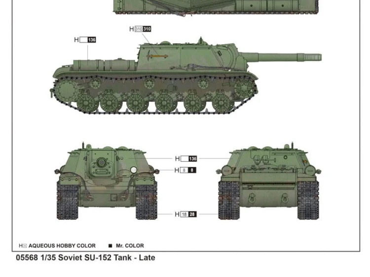 Działo samobieżne SU-152 Late 05568 Trumpeter