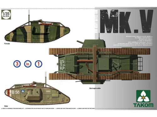 Czołg Mark V 3w1 2034 Takom