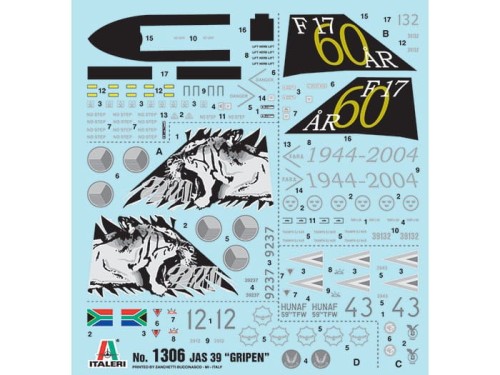 Samolot Saab JAS-39 Gripen 1306 Italeri