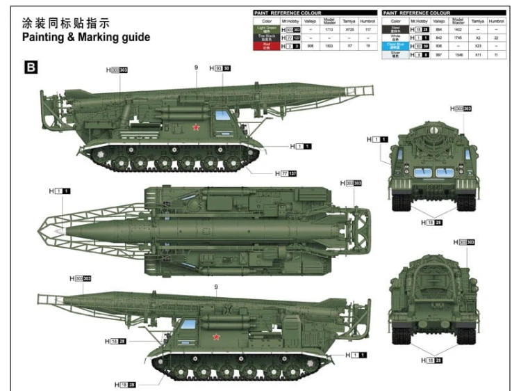 Wyrzutnia rakiet 2P19 SS-1C SCUD B 01024 Trumpeter