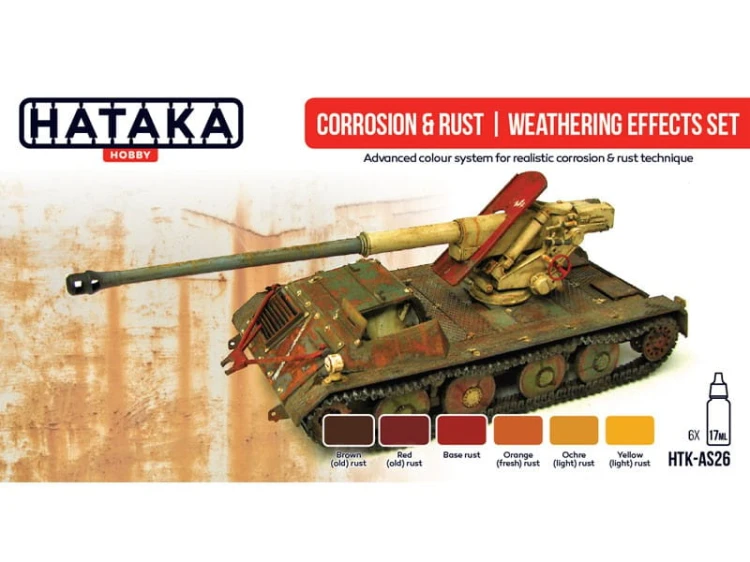Zestaw farb Rust corrosion rdza HTK-AS26 Hataka