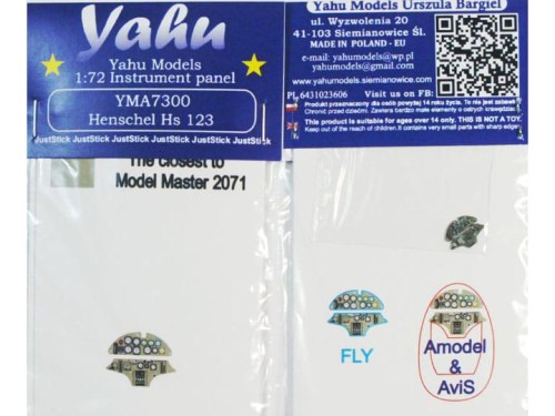 Fototrawiona tablica do Henschel Hs 123 YMA7300 Yahu